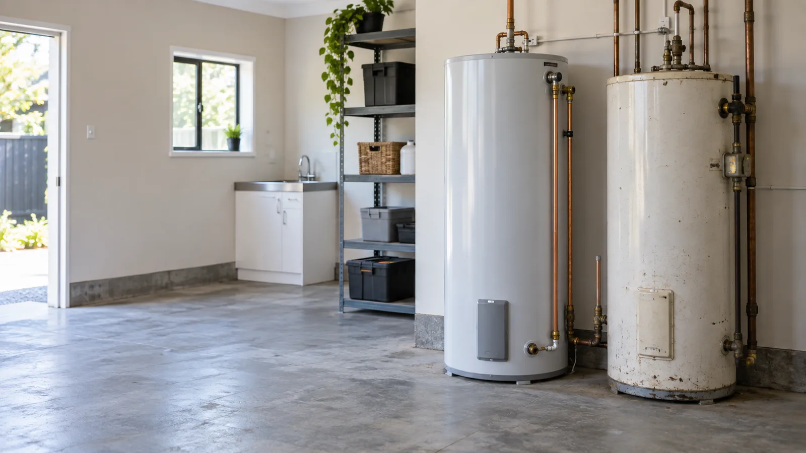 Hot-water cylinder replacement service illustration